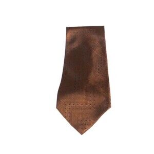 Jhane Barnes Original Fabric 100% Bronze Silk Tie Made In Japan 57.25" X 4"